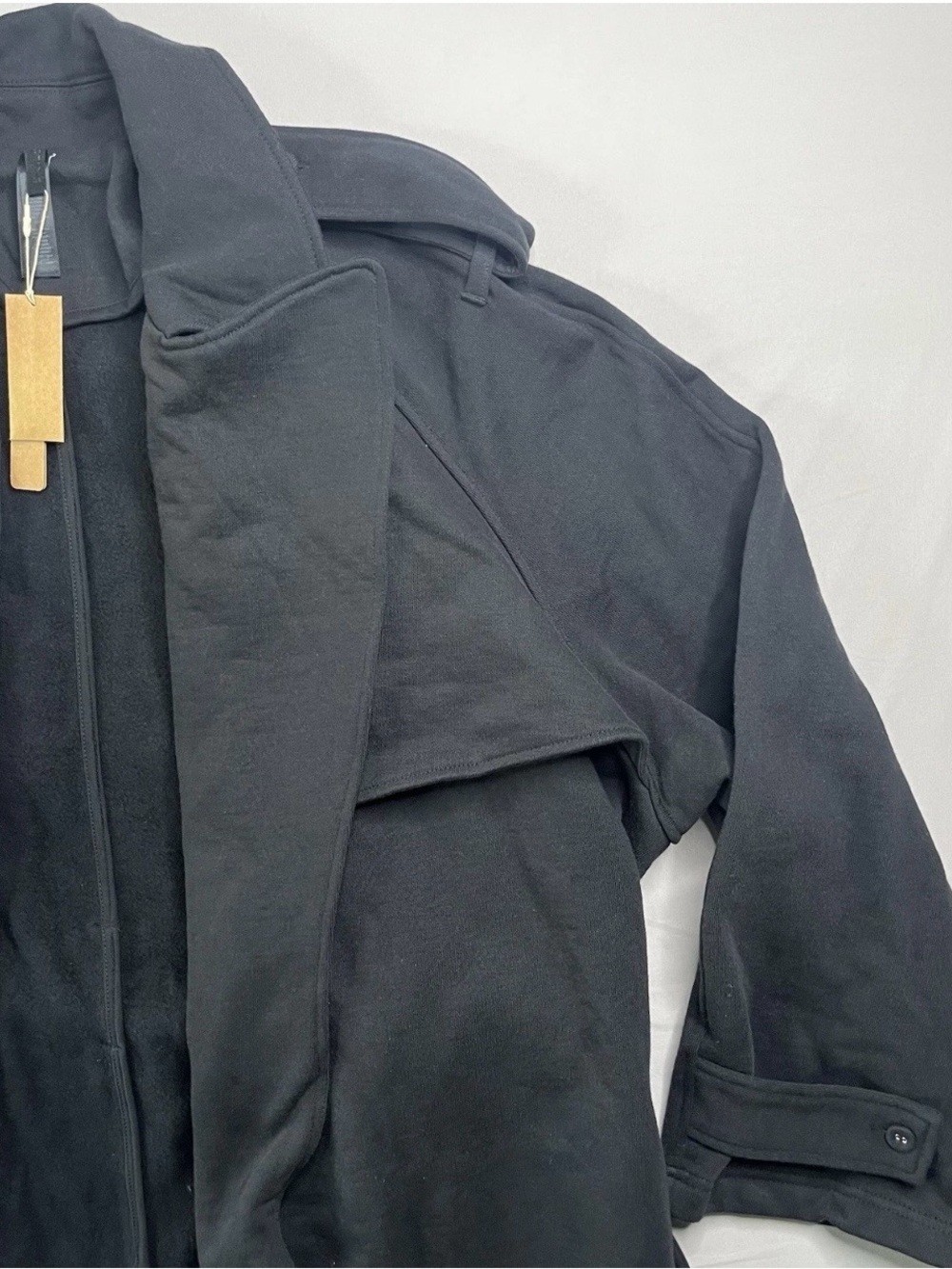 🔥SOLD🔥SKIMS Onyx Boyfriend Fleece Trench Coat Size Large NWT - Picture 8 of 16